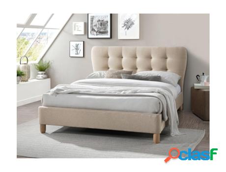 Cama VENTE UNIQUE Clásica Elide (140 x 190 cm - Beige)