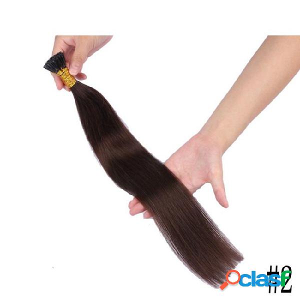 Cambodian stick i tip pre-bonded hair extensions straight