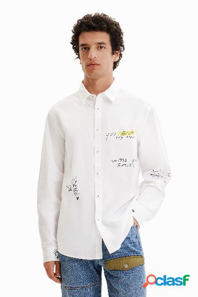 Camisa mensajes contraste - WHITE - S