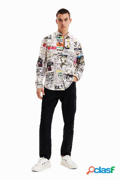 Camisa periódico arty - WHITE - S