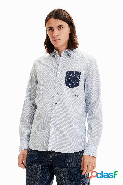 Camisa rayas contraste - BLUE - XL