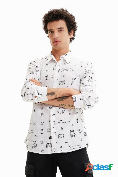 Camisa voile bordados - WHITE - M