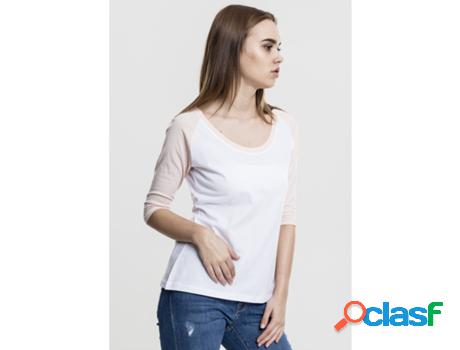 Camiseta para Mujer URBAN CLASSICS (L - Blanco)