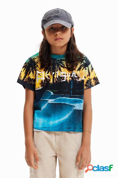 Camiseta skate park brillo - BLUE - 3/4