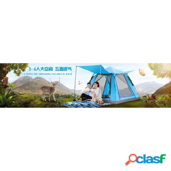 Camping tent outdoor double 3-4 people double-layer aluminum