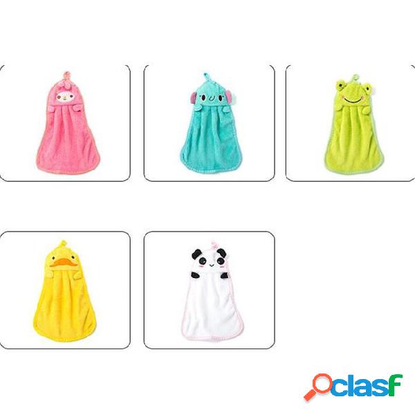Candy colors soft coral velvet cartoon animal towel can be