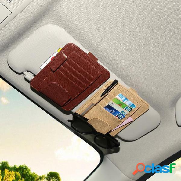 Car sun visor pouch organizer pocket for sunglasses cards