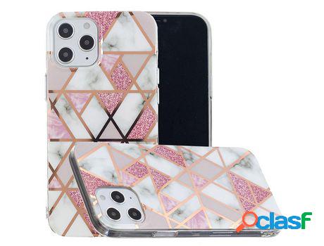 Carcasa TPU Galvanoplastia de ouro rosa patrón de mármol