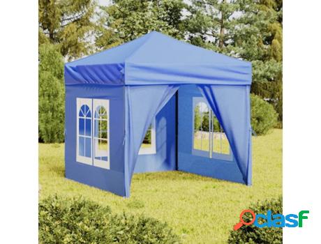 Carpa Para Fiestas Plegable Con Paredes Laterales Azul 2X2 M