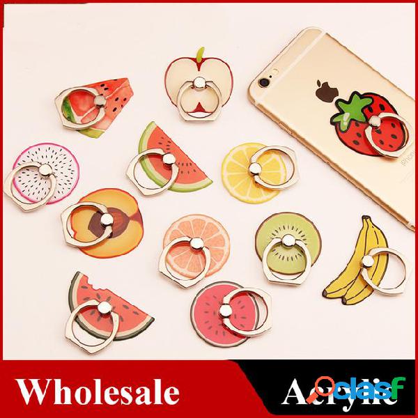 Cartoon fruit cell ring holder phone finger stand 180掳