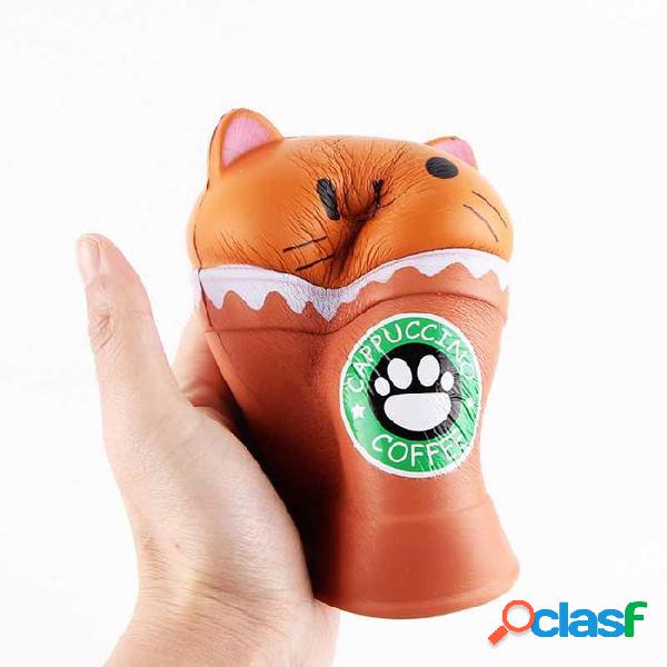 Cat squishy toys coffee cup squishies cute animal slow