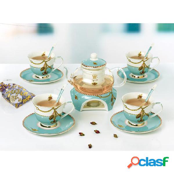 Ceramic tea set 15 pcs set advanced heatable glass teapot