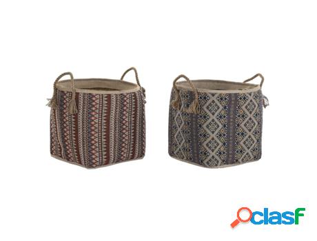 Cesta Dkd Home Decor Jute (40 X 40 X 48 Cm) (2 Unidades)