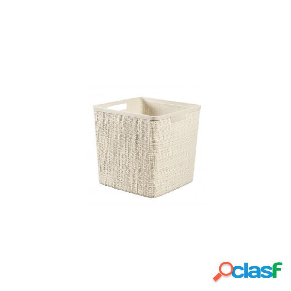 Cesta cuadrada jute curver 17l blanco roto