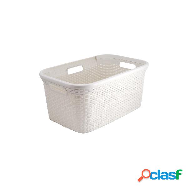 Cesto ropa sucia natural curver style 45 litros blanco