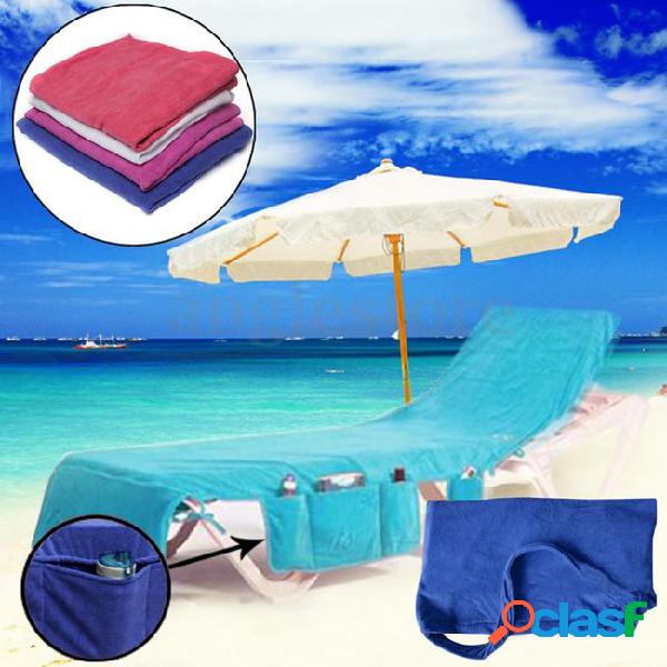Chair beach towels sun lounge chair cover with tote bag
