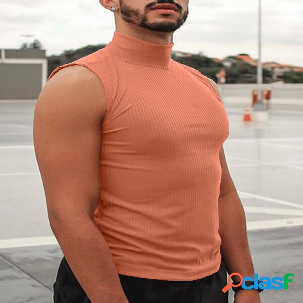 Chaleco ajustado sin mangas para hombre Pinstripe High