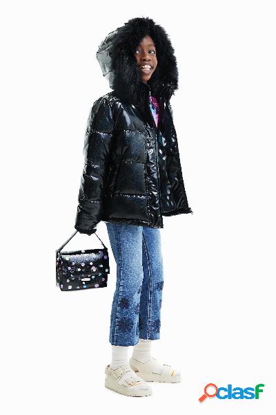 Chaqueta corta padded capucha - BLACK - 7/8