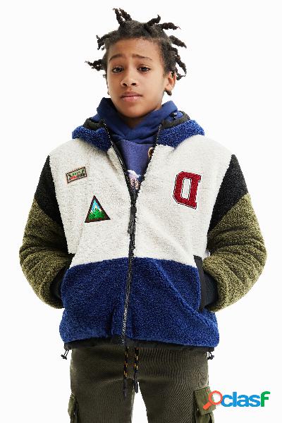 Chaqueta oversize reversible borreguillo - BLUE - 5/6