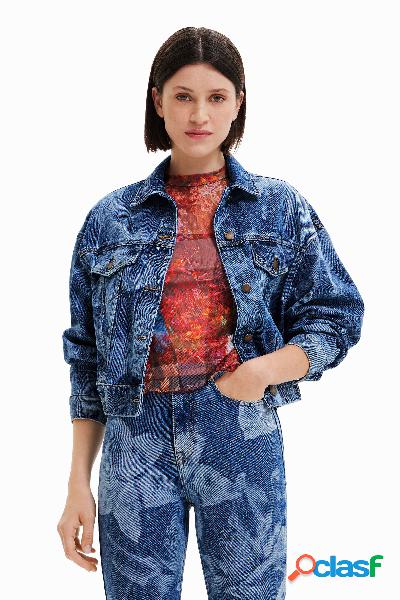 Chaqueta vaquera flores - BLUE - S