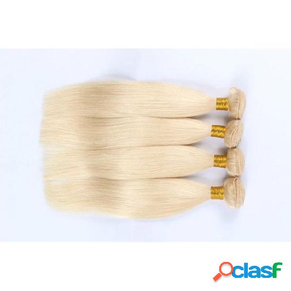 Cheap #613 blonde brazilian straight hair 4 bundle human