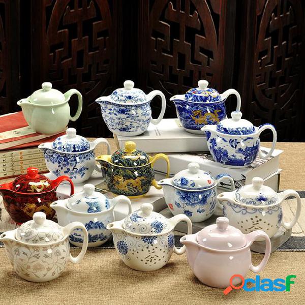 Chinese kung fu porcelain teapot with infuser handmade