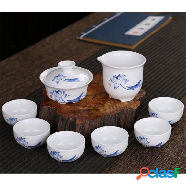 Chinese traditional tea set gift box tea set ceramic kung fu