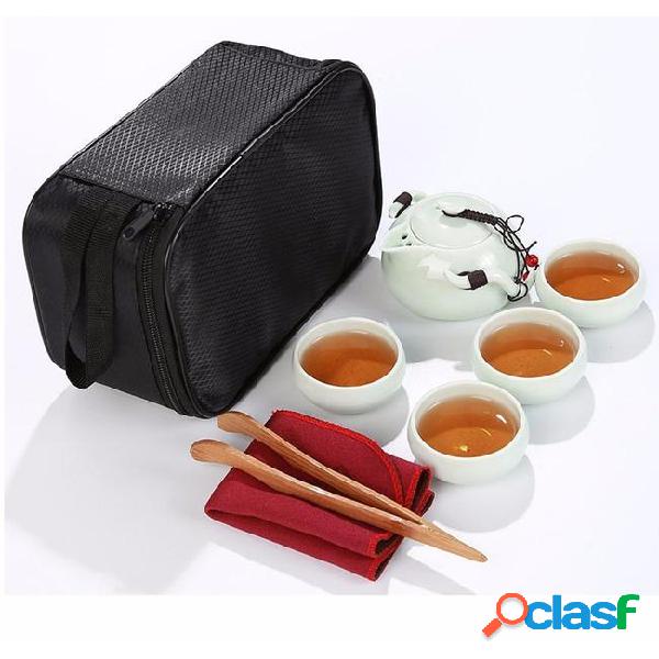 Chinese travel kung fu tea set ceramic portable teapot
