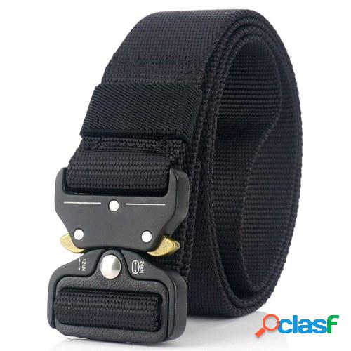Cinturón de tela de lona para hombre Hebilla de metal de