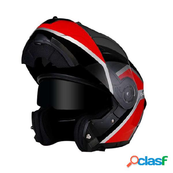 Clamshell motorcycle helmet road module for free access area