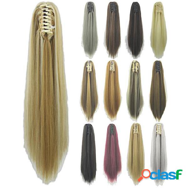 Claw clip ponytails synthetic long straight ponytail hair