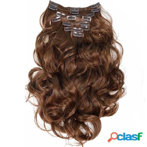 Clip in hair extensions 8pcs 22inch 55 cm long hairpiece