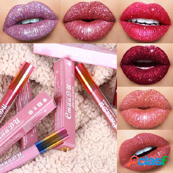 Cmaadu glitter flip lip gloss velvet matte lip tint 6 colors