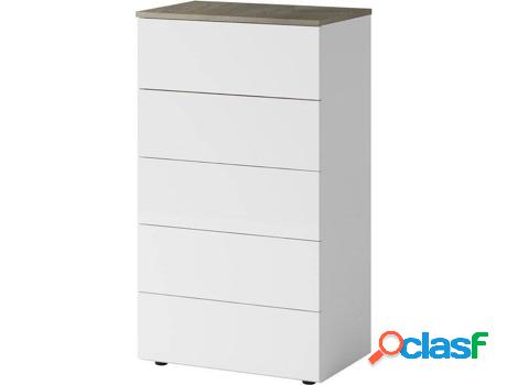 Cómoda HABITDESIGN Aikos Blanco (Melamina, Metal, ABS y MDF