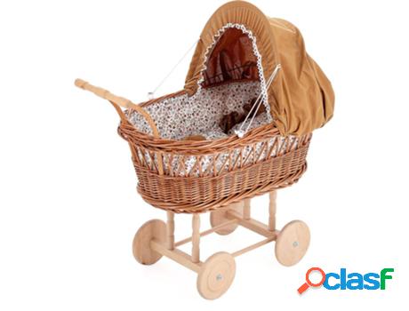 Coche de Muñeca PETITCOLLIN (Madera - Marrón - 60 x 30 x