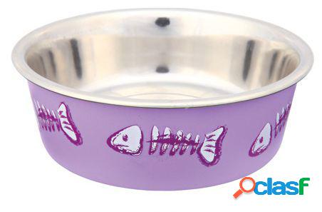 Comedero de Acero Inoxidable con Dibujo de Pescado 12 cm