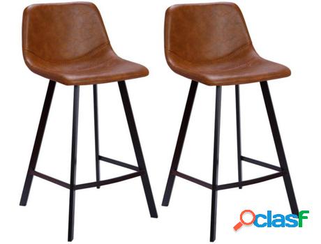 Conjunto de 2 Taburetes Altos VENTE UNIQUE Madere (Caramelo