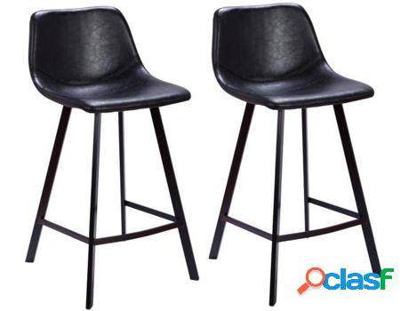 Conjunto de 2 Taburetes Altos VENTE UNIQUE Madere (Negro -