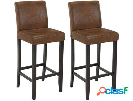 Conjunto de 2 Taburetes Altos VENTE UNIQUE Santos (Marrón -
