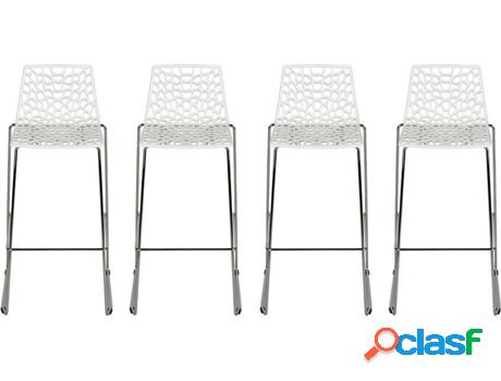 Conjunto de 4 Taburetes Altos VENTA-UNICA Wilton (Blanco -