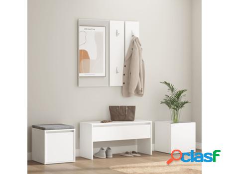 Conjunto de Muebles de Pasillo VIDAXL (Blanco - Madera - 80