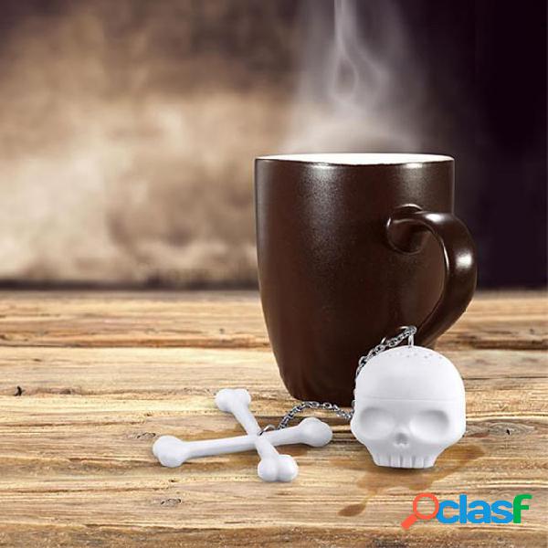 Cool white t-bones tea bones skull tea infuser tea strainer