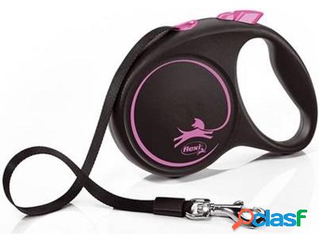 Correa para Perros FLEXI LED (Rosa - 5m - Hasta: 50 Kg - L -