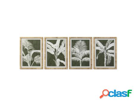 Cuadro Dkd Home Decor Palmeras (50 X 2 X 70 Cm) (4 Pcs)