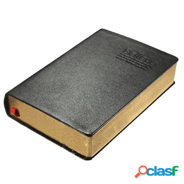 Cubierta de cuero retro clásico Cuaderno de borde dorado