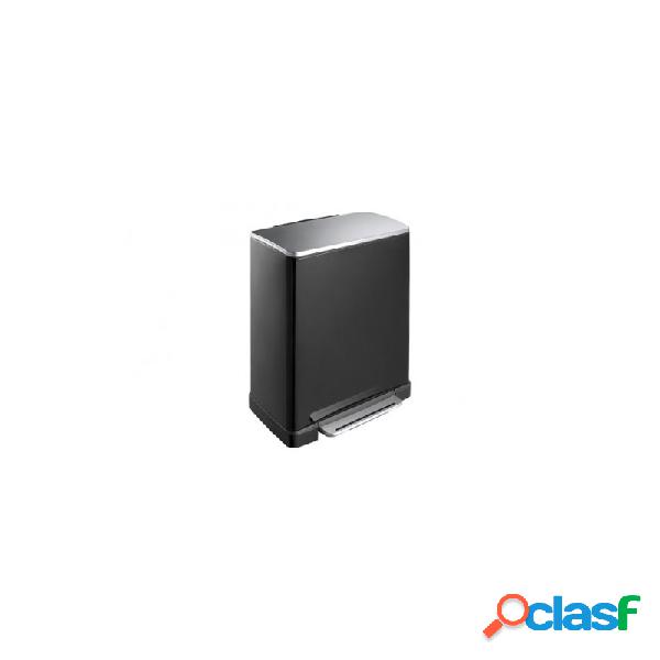 Cubo de reciclaje metalico eko e-cube 28+18 l negro