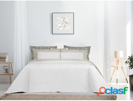 Cubrecamas OZAIA (Blanco -Tela y Terciopelo-230x50cm)