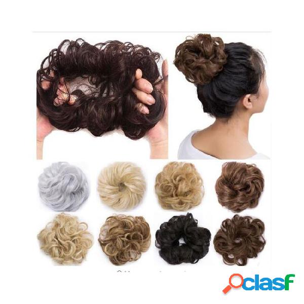 Curly heat resistant synthetic hair pieces colors women