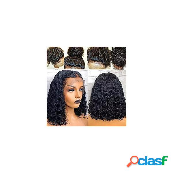 Curly human hair wigs with baby hair bleached knots