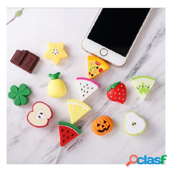 Cute fruit usb lightning charger data protection cover mini